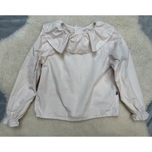 Oeuf Girls 2Y Ruffle Collar Blouse Plaid Cotton Cottagecore Vintage Inspired Top